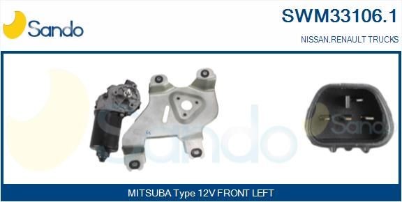 SANDO Viskermotor SWM33106.1 SWM33106.1 Bagrudevisker motor NISSAN QASHQAI SANDO
