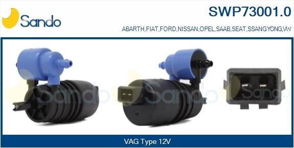 Reinigingsvloeistofpomp, ruitenreiniging SANDO SWP73001.0 SANDO SWP73001.0 Ruitensproeier pomp SSANGYONG REXTON 2019