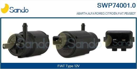 SANDO Spylepumpe SWP74001.0 SWP74001.0 Spylevæskepumpe ALFA ROMEO 159 SANDO