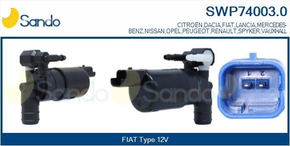 Reinigingsvloeistofpomp, ruitenreiniging SANDO SWP74003.0 SANDO SWP74003.0: Ruitensproeier motor Opel VIVARO 2019