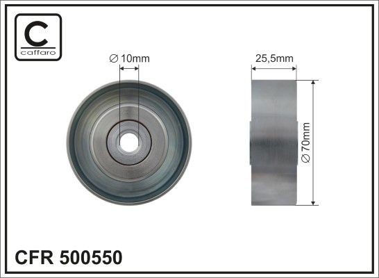 CAFFARO Τροχαλία παρέκκλισης, ιμάντας poly-V 500550 CAFFARO 500550 Κίνησης ιμάντα / αλυσίδας HYUNDAI ix55 (EN)