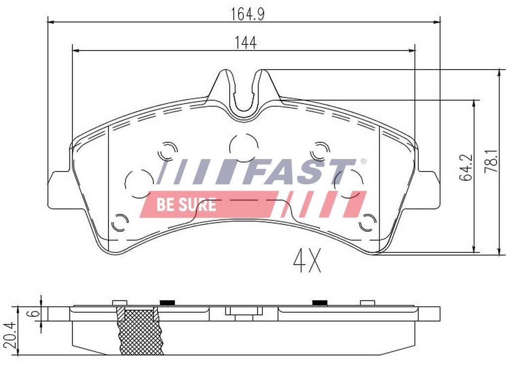FAST Kit pastiglie freni FT29023 FT29023 Pastiglie freno sportive FAST Volkswagen