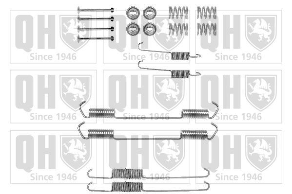 QUINTON HAZELL Toebehoren, remschoen BFK283 Kia RIO Rem montageset QUINTON HAZELL BFK283