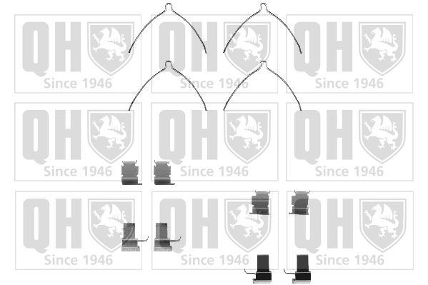 QUINTON HAZELL Kit d'accessoires, plaquette de frein à disque BFK836 Toyota AURIS Kit d'accessoires, plaquette de frein à disque QUINTON HAZELL BFK836