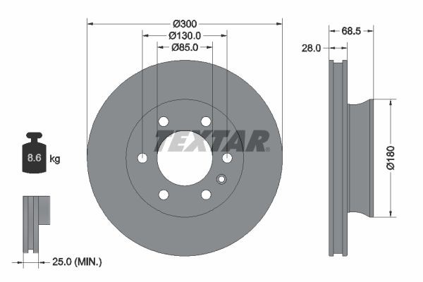 TEXTAR Disque de frein 92301203 92301203 Disques de frein TEXTAR MERCEDES-BENZ VIANO