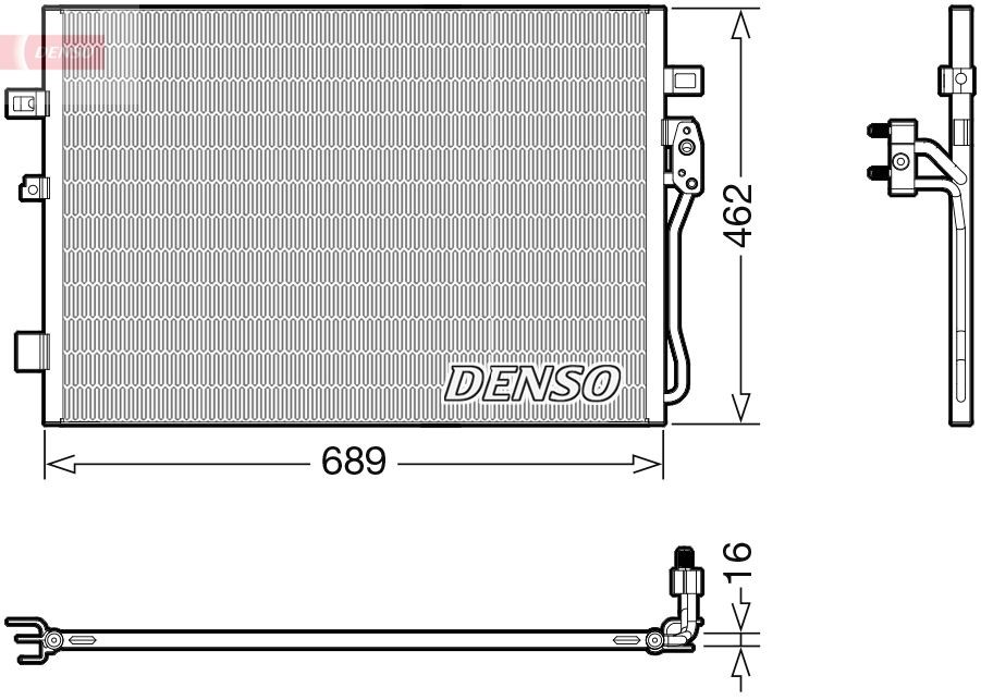 DENSO Kondensator, klimaanlegg DCN09145 Ac radiator DENSO Fiat PUNTO DCN09145