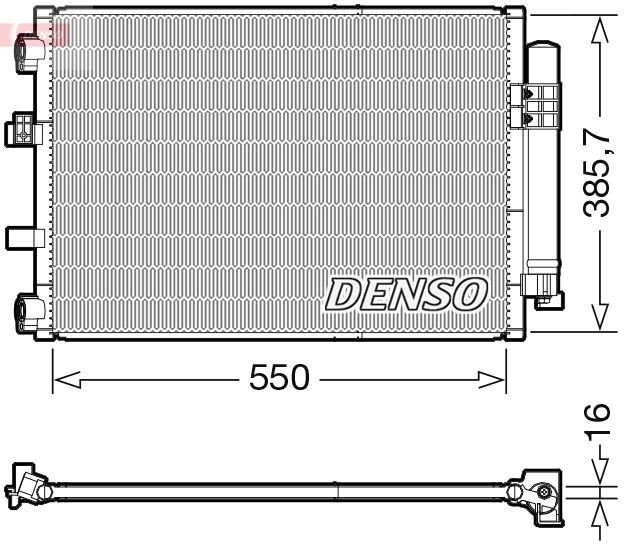 DENSO Condensor voor airco DCN10043 Airco-radiateur DENSO FOCUS DCN10043 goedkoop