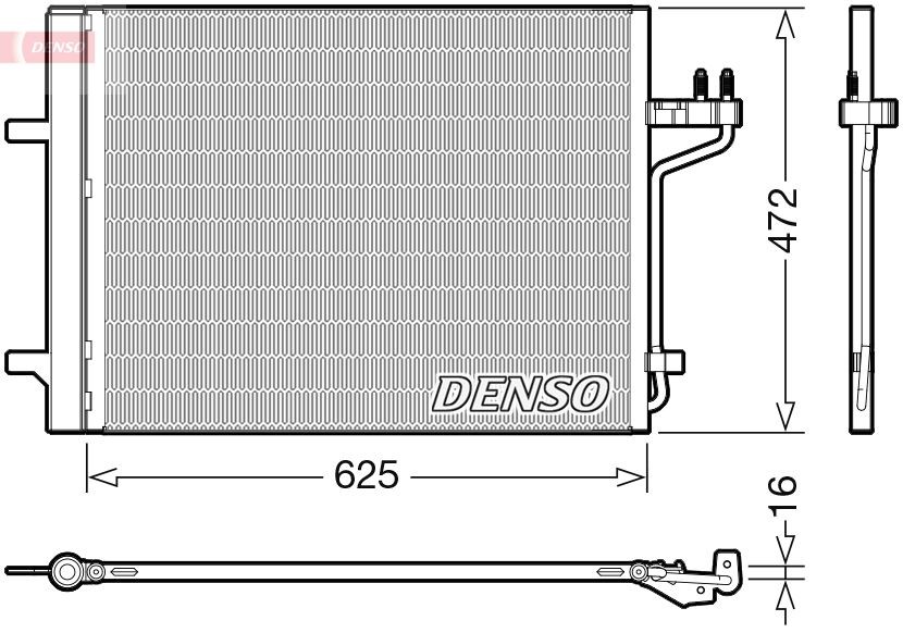 DENSO Kondensators, Gaisa kond. sistēma DCN10047 Kondicionieru radiatori DENSO FOCUS DCN10047 lēti