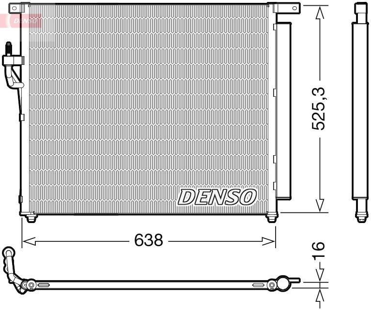 DENSO Kondensator, klimaanlegg DCN10049 DCN10049 Ac kondenser FORD FOCUS DENSO