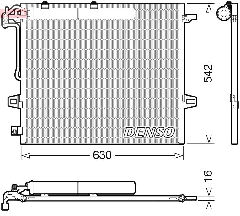 Kondensator, klimaanlæg DENSO DCN17057 DENSO DCN17057 AC condenser MERCEDES-BENZ GL 2010