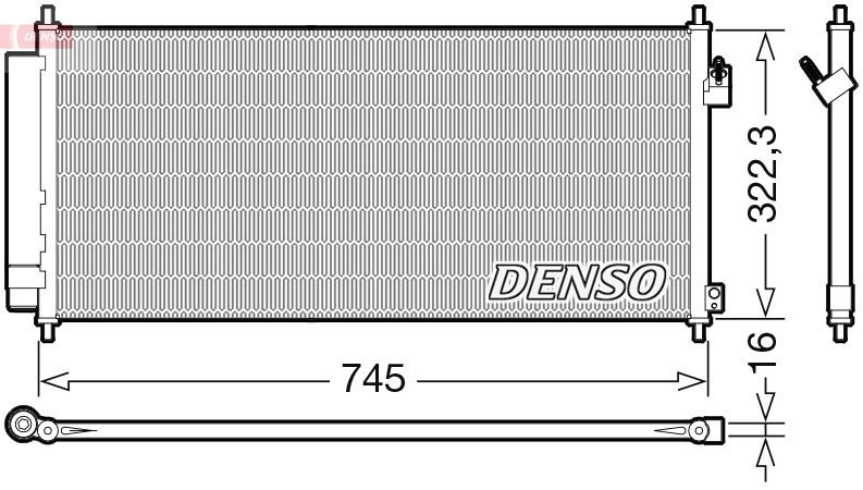 DENSO Condensor voor airco DCN40026 DCN40026 Airco-condensor HONDA PILOT DENSO