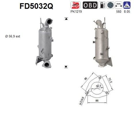 Hiukkassuodatin AS FD5032Q AS FD5032Q: Diesel hiukkassuodatin Saab 9-5 2006
