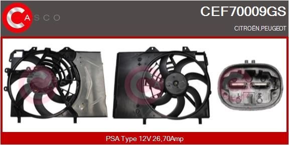 CASCO Elektrische motor, radiateurventilator CEF70009GS CASCO CEF70009GS Elektrische motor, radiateurventilator Citroën Berlingo M prijs