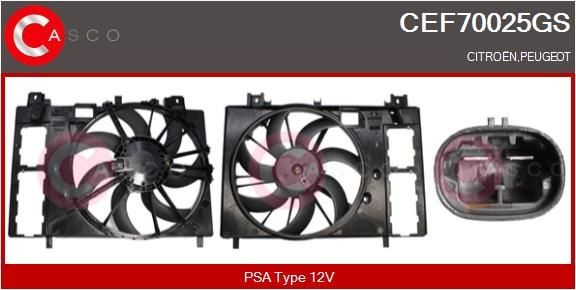 CASCO Elektrische motor, radiateurventilator CEF70025GS CASCO CEF70025GS Elektrische motor, radiateurventilator Сitroën ZX N2 originele prijs