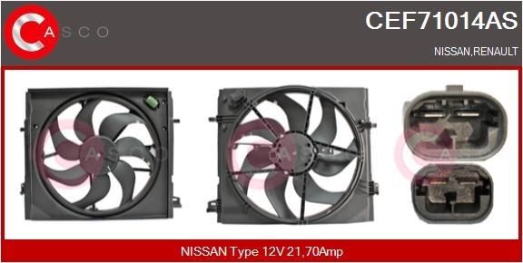 CASCO Kjølevite, radiator CEF71014AS CASCO CEF71014AS Elektromotor, radiator ventilator Daewoo Nubira KLAN originale pris