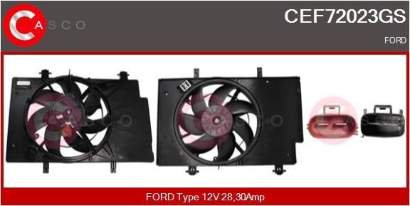 CASCO Moteur électrique, ventilateur pour radiateurs CEF72023GS Moteur électrique, ventilateur pour radiateurs CASCO FIESTA CEF72023GS pas cher