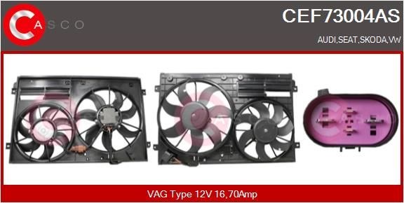 CASCO Elektromotors, Dzes. sist. radiatora ventilators CEF73004AS CASCO CEF73004AS Elektromotors, dzes. Sist. Radiatora ventilators VW Jetta 1k2 par izdevīgu cenu