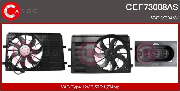 CASCO Elektromotors, Dzes. sist. radiatora ventilators CEF73008AS CASCO CEF73008AS Elektromotors, dzes. Sist. Radiatora ventilators VW Jetta 1k2 cena