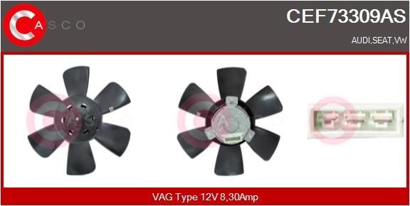 CASCO Koelventilator CEF73309AS CASCO CEF73309AS Radiateurventilator Passat B2 Hatchback (32B) prijs