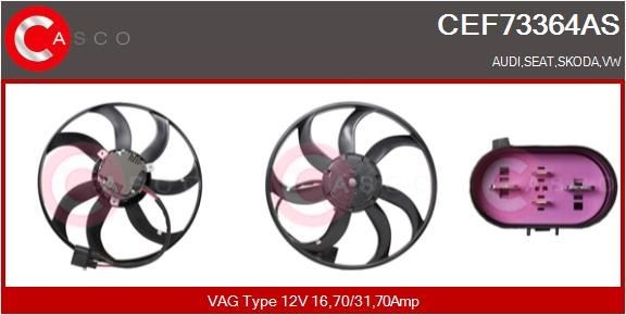 Jäähdyttimen tuuletin CASCO CEF73364AS CASCO CEF73364AS VW AMAROK 2017 Jäähdyttimen tuuletin