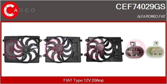 CASCO Elettromotore, Ventola radiatore CEF74029GS CASCO CEF74029GS Elettromotore, ventola radiatore Alfa Romeo 159 939 originale prezzo