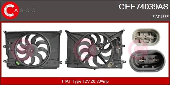 CASCO Elektrische motor, radiateurventilator CEF74039AS CASCO CEF74039AS Elektrische motor, radiateurventilator Smart Roadster Coupe 452 goedkoop