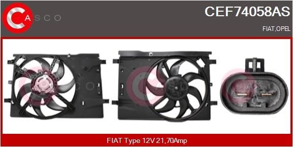 CASCO Elektromotors, Dzes. sist. radiatora ventilators CEF74058AS Elektromotors, dzes. Sist. Radiatora ventilators CASCO BMW Z4 CEF74058AS
