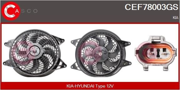 CASCO Elektrische motor, radiateurventilator CEF78003GS CASCO CEF78003GS Elektrische motor, radiateurventilator Kia Rio UB prijs