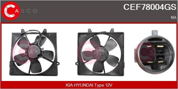 CASCO Elektrische motor, radiateurventilator CEF78004GS CASCO CEF78004GS Elektrische motor, radiateurventilator Kia Rio UB goedkoop