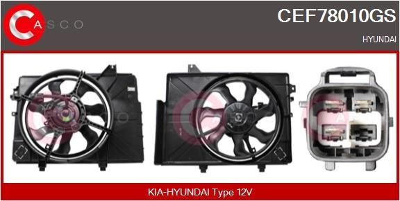 CASCO Elektrische motor, radiateurventilator CEF78010GS CASCO CEF78010GS Elektrische motor, radiateurventilator Hyundai Coupe gk prijs