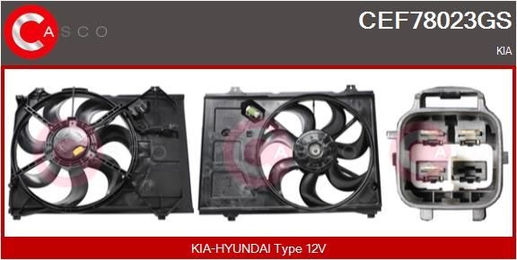 CASCO Elektrische motor, radiateurventilator CEF78023GS CASCO CEF78023GS Elektrische motor, radiateurventilator Kia Rio UB goedkoop