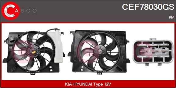 CASCO Elektrische motor, radiateurventilator CEF78030GS CASCO CEF78030GS Elektrische motor, radiateurventilator Kia Rio UB aan een voordelige prijs