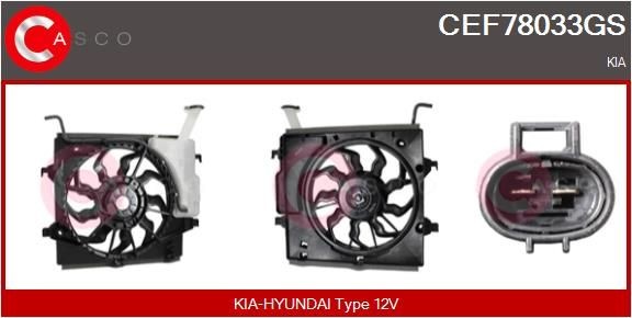 CASCO Elektrische motor, radiateurventilator CEF78033GS CASCO CEF78033GS Elektrische motor, radiateurventilator Kia Rio UB originele prijs