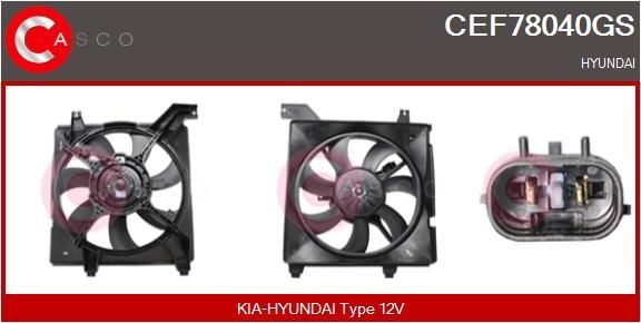 CASCO Μοτέρ, βεντιλατέρ ψυγείου CEF78040GS CEF78040GS Μοτέρ, βεντιλατέρ ψυγείου CASCO HYUNDAI KONA