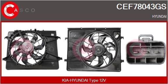 CASCO Kjølevite, radiator CEF78043GS CASCO Elektromotor, radiator ventilator HYUNDAI CEF78043GS