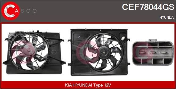 CASCO Elektrische motor, radiateurventilator CEF78044GS CASCO CEF78044GS Elektrische motor, radiateurventilator Hyundai Coupe gk originele prijs