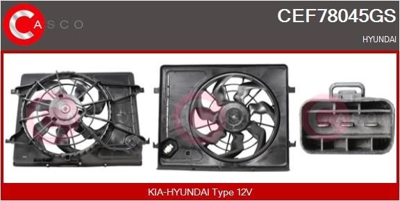 CASCO Kjølevite, radiator CEF78045GS CASCO Elektromotor, radiator ventilator HYUNDAI CEF78045GS