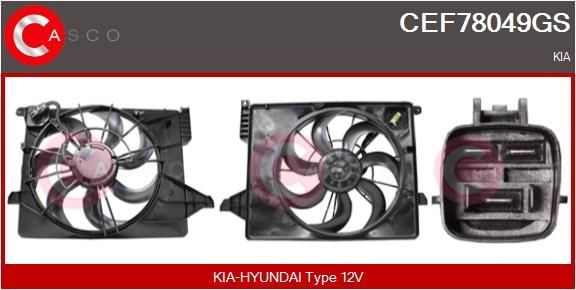 CASCO Elektrische motor, radiateurventilator CEF78049GS CASCO CEF78049GS Elektrische motor, radiateurventilator Kia Rio UB originele prijs