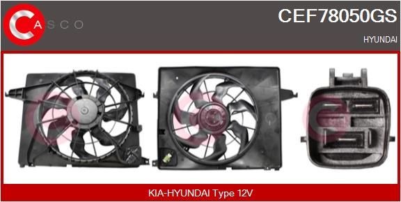 CASCO Μοτέρ, βεντιλατέρ ψυγείου CEF78050GS Μοτέρ, βεντιλατέρ ψυγείου CASCO Hyundai KONA CEF78050GS