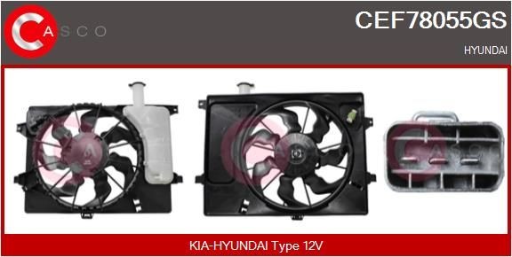 CASCO Elektrische motor, radiateurventilator CEF78055GS CASCO CEF78055GS originele Elektrische motor, radiateurventilator Hyundai Coupe gk kosten