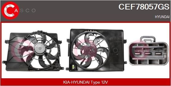 CASCO Elektrische motor, radiateurventilator CEF78057GS CASCO CEF78057GS originele Elektrische motor, radiateurventilator Hyundai Coupe gk kosten