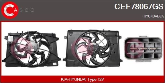 CASCO Elektrische motor, radiateurventilator CEF78067GS CASCO CEF78067GS originele Elektrische motor, radiateurventilator Kia Rio UB kosten