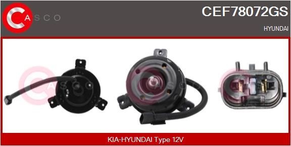 CASCO Μοτέρ, βεντιλατέρ ψυγείου CEF78072GS CEF78072GS Μοτέρ, βεντιλατέρ ψυγείου HYUNDAI KONA CASCO