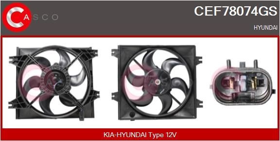 CASCO Μοτέρ, βεντιλατέρ ψυγείου CEF78074GS CEF78074GS Μοτέρ, βεντιλατέρ ψυγείου HYUNDAI KONA CASCO