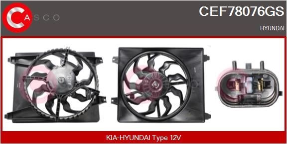 CASCO Elektrische motor, radiateurventilator CEF78076GS CASCO CEF78076GS Elektrische motor, radiateurventilator Hyundai Coupe gk aan een voordelige prijs