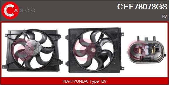 CASCO Elektrische motor, radiateurventilator CEF78078GS CASCO CEF78078GS Elektrische motor, radiateurventilator Kia Rio UB aan een voordelige prijs