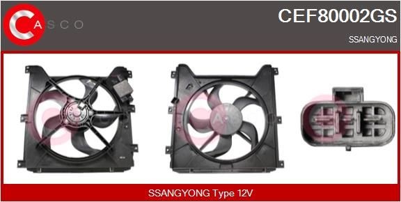 CASCO Elektrische motor, radiateurventilator CEF80002GS CASCO CEF80002GS Elektrische motor, radiateurventilator Ssangyong XLV SUV aan een voordelige prijs