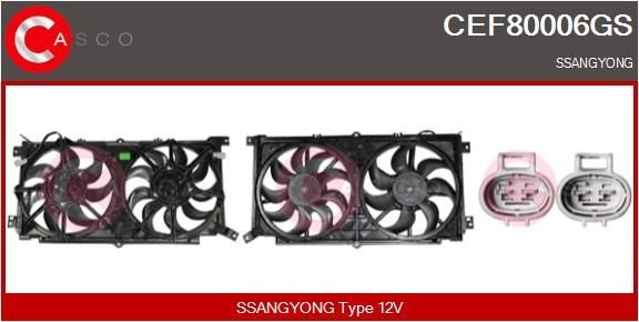 CASCO Elektrische motor, radiateurventilator CEF80006GS CASCO CEF80006GS Elektrische motor, radiateurventilator Ssangyong XLV SUV aan een voordelige prijs