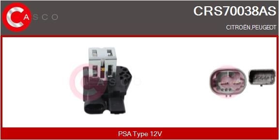 Predradný odpor elektromotora ventilátoru CASCO CRS70038AS CASCO CRS70038AS: Odpor vnútorného ventilátora Peugeot 207 2006