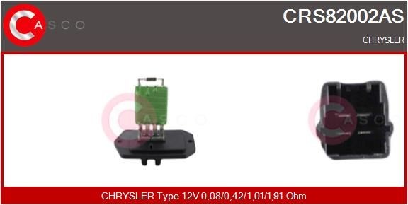 Kachelweerstand CASCO CRS82002AS CASCO CRS82002AS Weerstand, interieurventilator Chrysler VOYAGER 1999